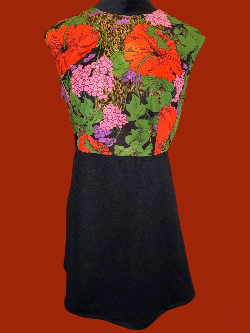 70's two piece dress set - red