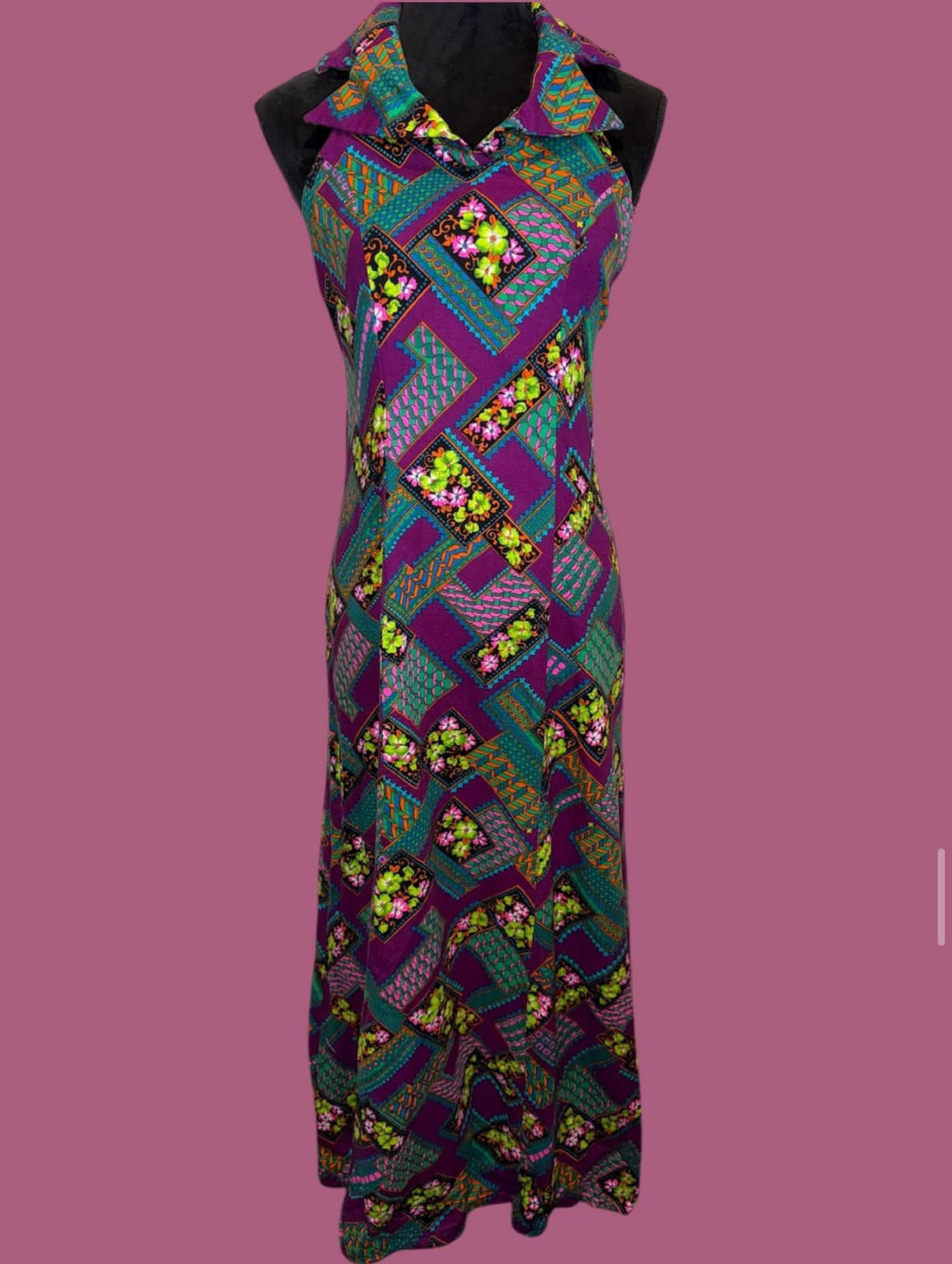 70's two piece dress set - purple