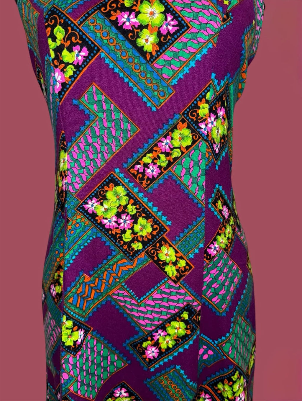 70's two piece dress set - purple