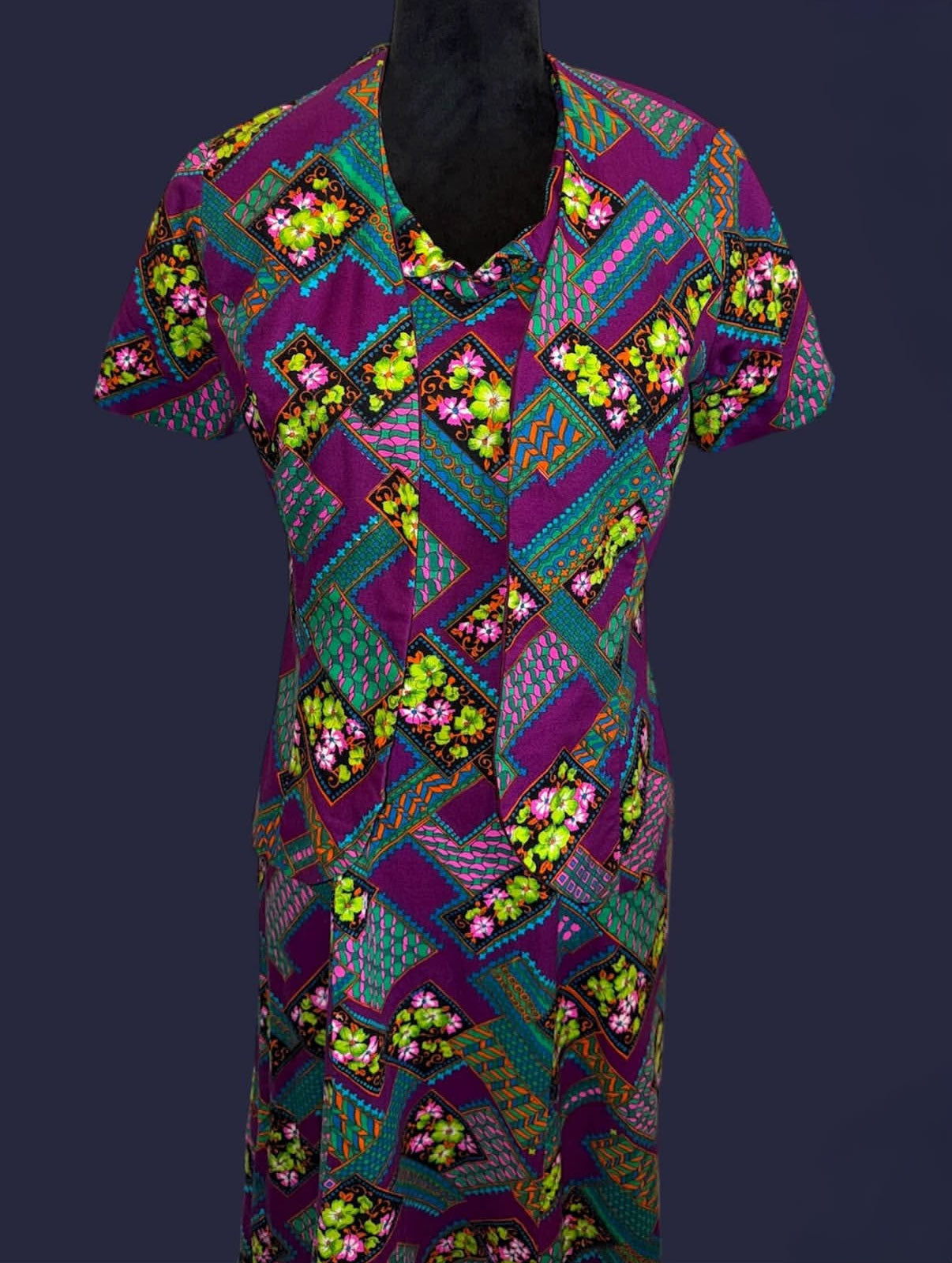 70's two piece dress set - purple